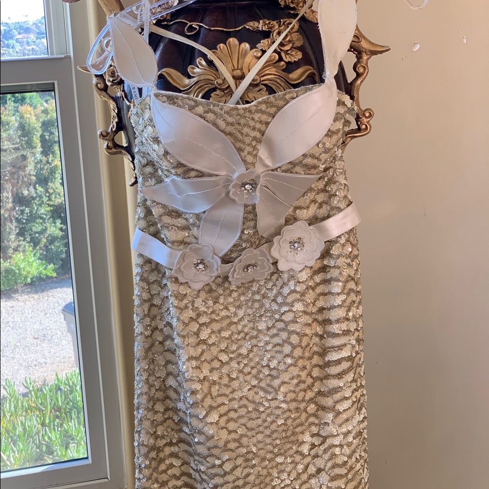 White and Gold Mini Dress